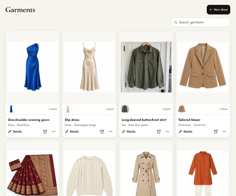 Your saved products, with search (an earlier version of the screen)
