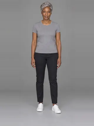Ama, an Aaina AI studio model: Woman, 52 · Black · Slim
