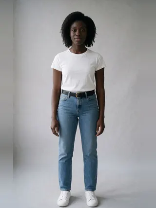 Adaeze, an Aaina AI studio model: Woman, 28 · Black · Athletic