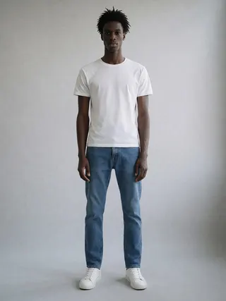 Kwame, an Aaina AI studio model: Man, 28 · Black · Athletic
