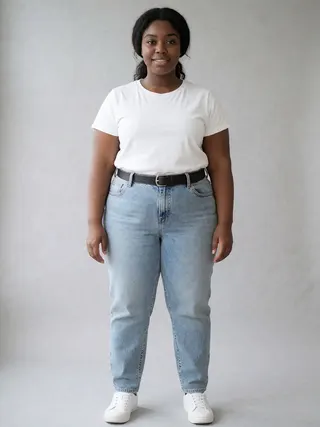 Shanice, an Aaina AI studio model: Woman, 35 · Black · Plus size