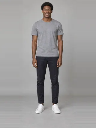 Kayode, an Aaina AI studio model: Man, 22 · Black · Slim