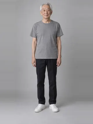 Hiroshi, an Aaina AI studio model: Man, 82 · East Asian · Slim