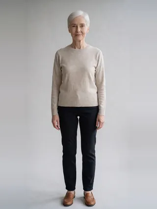 Margaret, an Aaina AI studio model: Woman, 65 · White · Slim