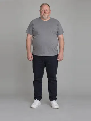 Hamish, an Aaina AI studio model: Man, 55 · White · Plus size