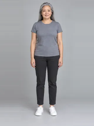 Lin, an Aaina AI studio model: Woman, 52 · East Asian · Slim