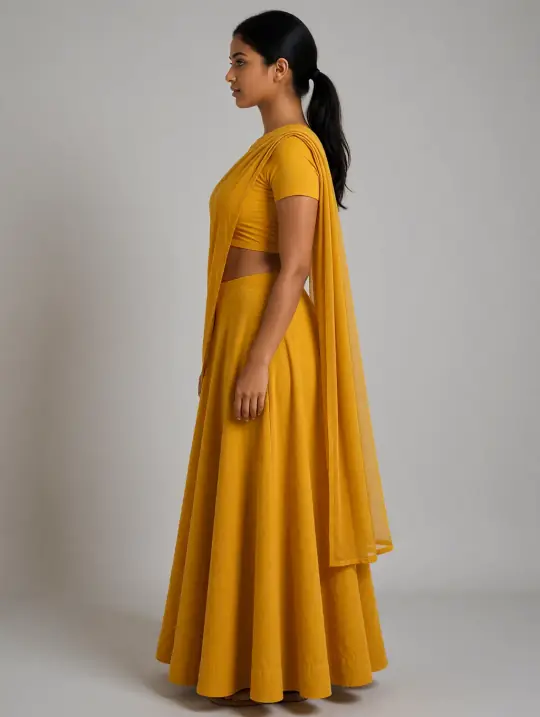 Aaina, an Aaina model, in the pose Lehenga, profile left