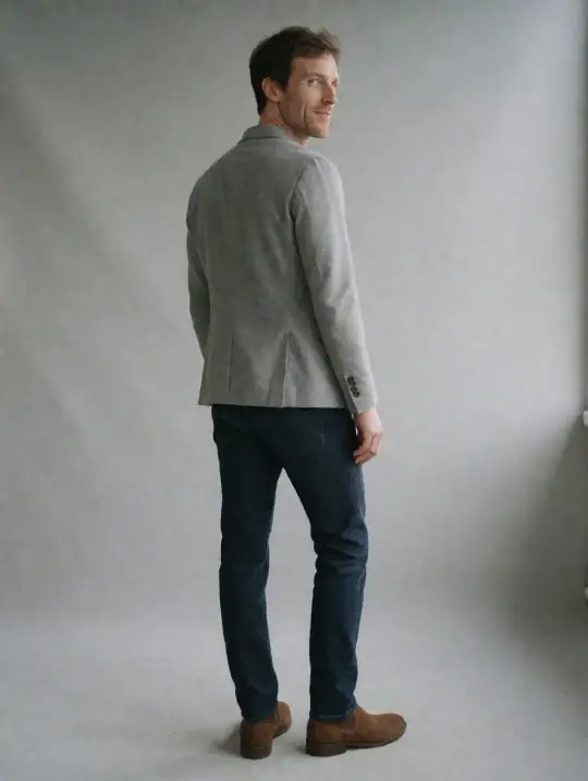 James, an Aaina AI model: British, about 40, average build