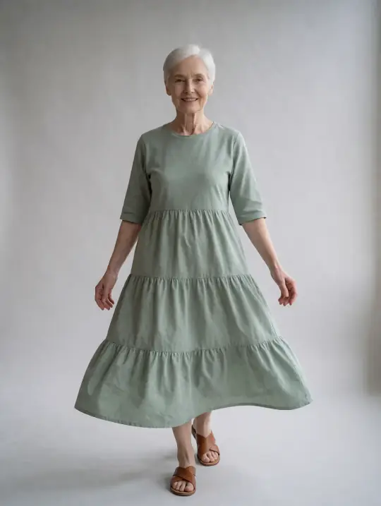 Margaret, an Aaina AI model: British, mid 60s, silver hair