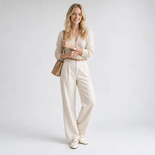 Chloe, an Aaina model, wearing or holding the watch or bracelet in the White Studio scene