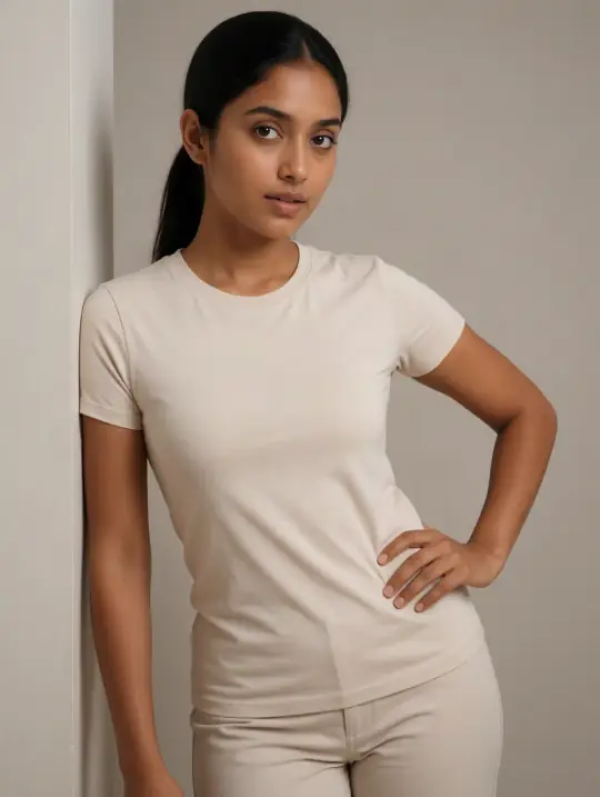 A pose made in Aaina from a description, saved to reuse